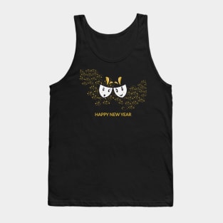 Gold Happy New Year greeting Tank Top